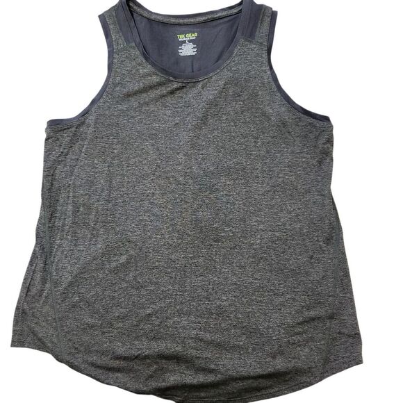 Tek Gear Activewear Top Size Large Drytek 2pcs Black/Gray  Reflective Logo - Picture 2 of 12